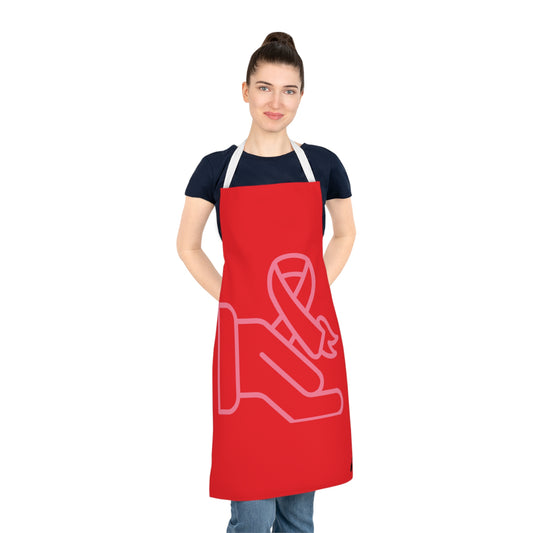 Adult Apron: Fight Cancer Red