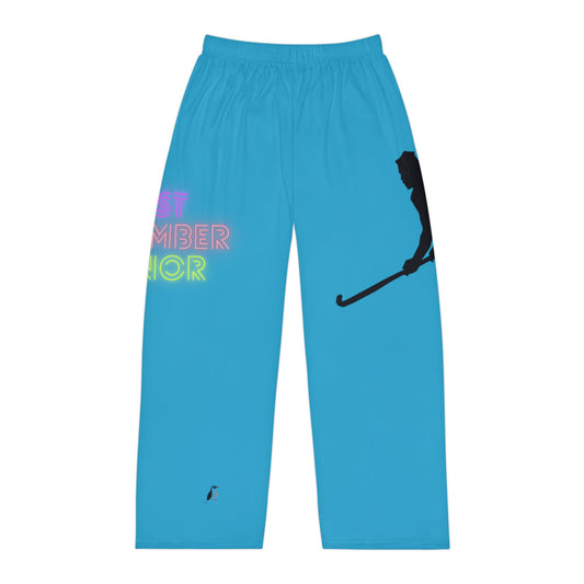 Men's Pajama Pants: Hockey Turquoise