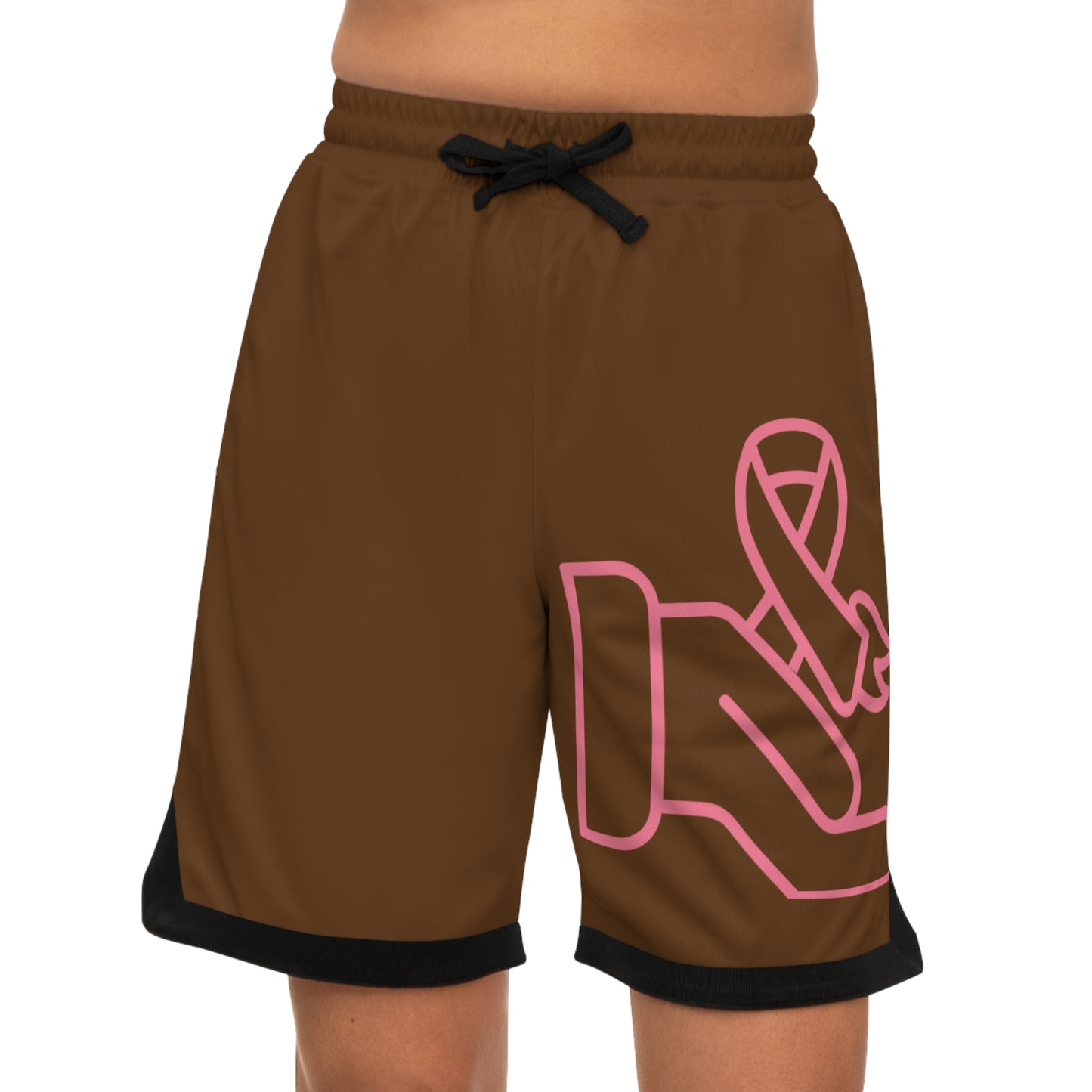 Basketball Rib Shorts: Fight Cancer Brown