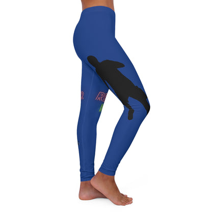 Women's Spandex Leggings: Soccer Blue