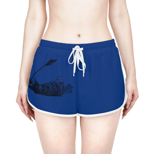 Women's Relaxed Shorts: Writing Dark Blue