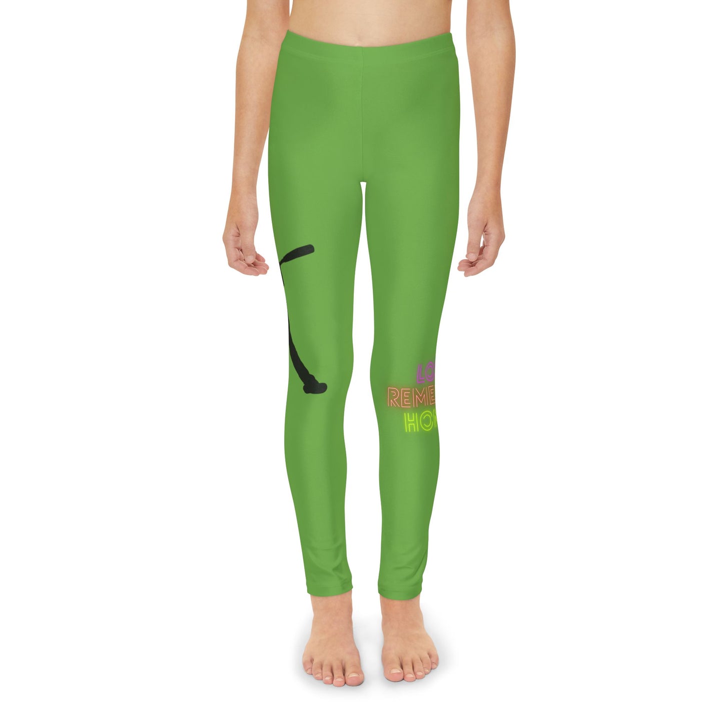 Youth Full-Length Leggings: Baseball Green