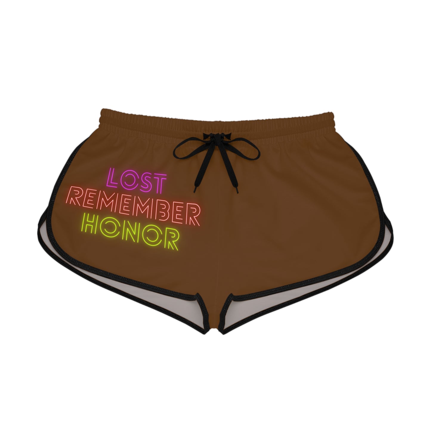 Women's Relaxed Shorts: Lost Remember Honor Brown