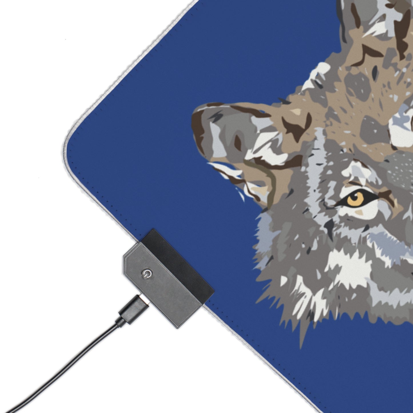 LED Gaming Mouse Pad: Wolves Dark Blue