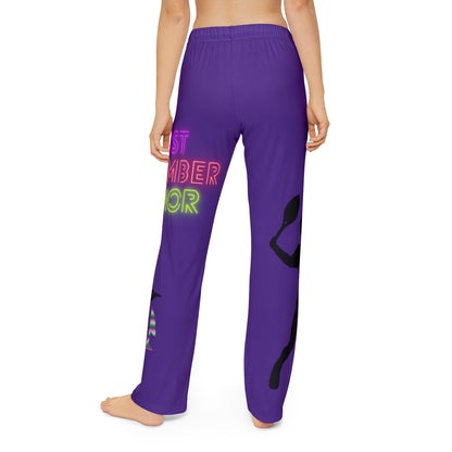 Kids Pajama Pants: Tennis Purple