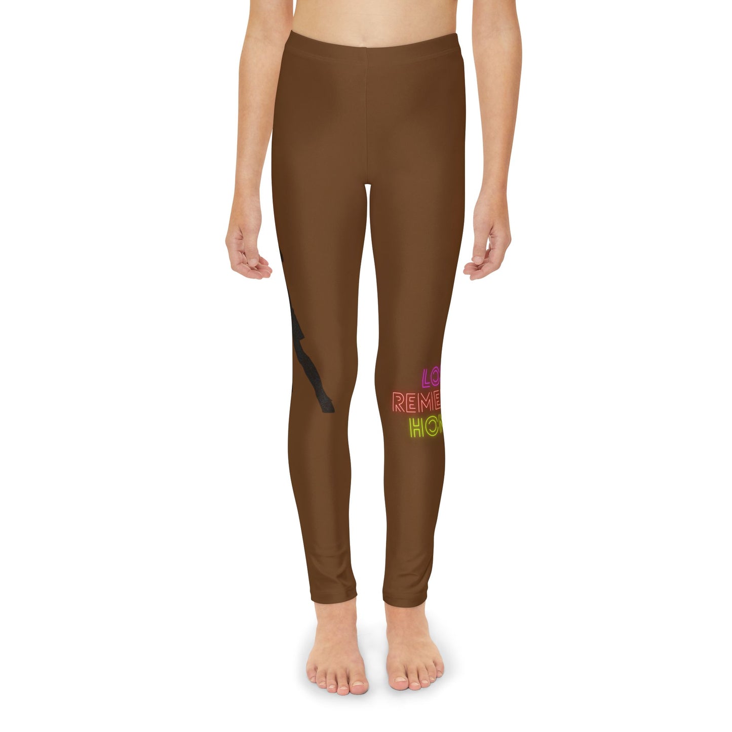 Youth Full-Length Leggings: Soccer Brown