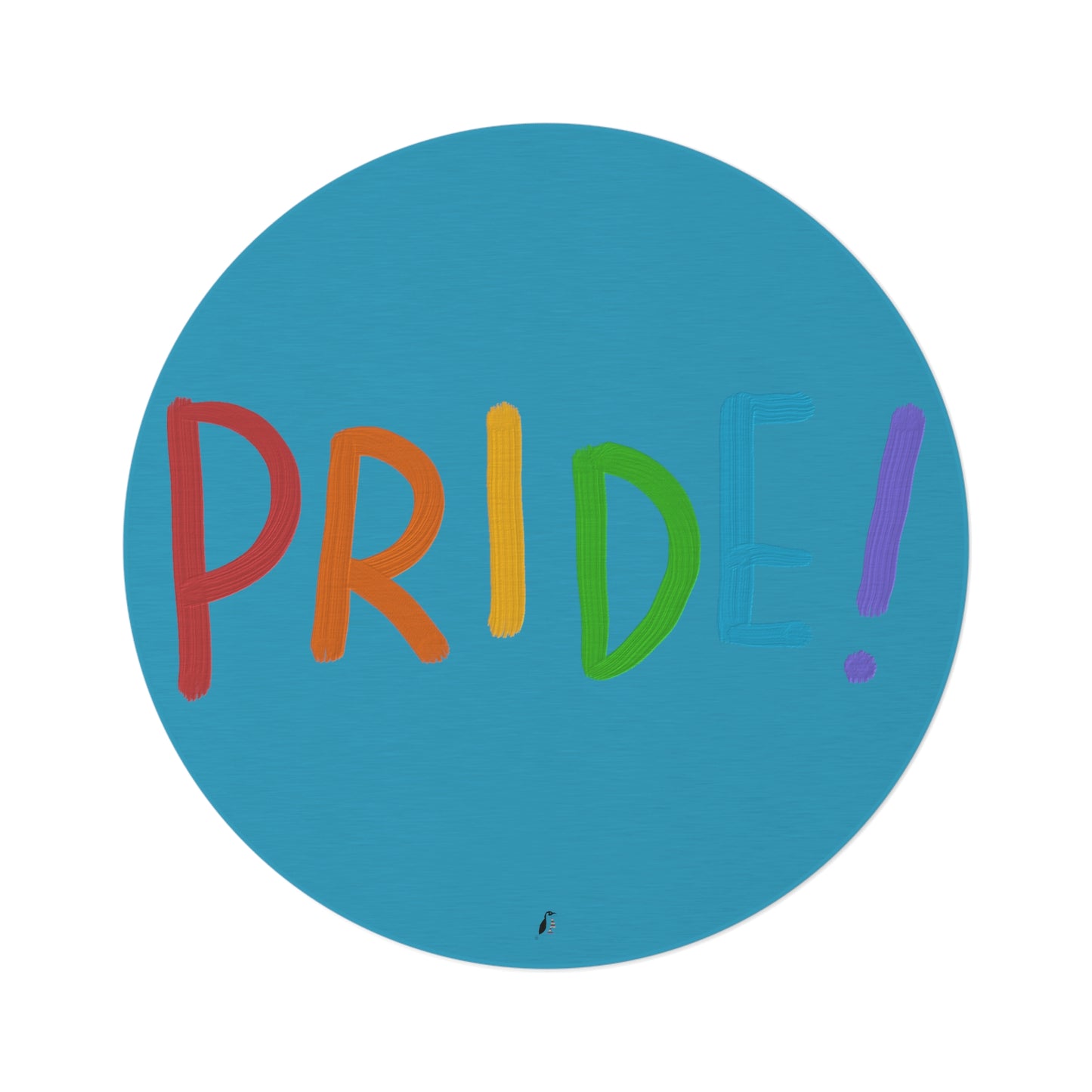 Round Rug: LGBTQ Pride Turquoise