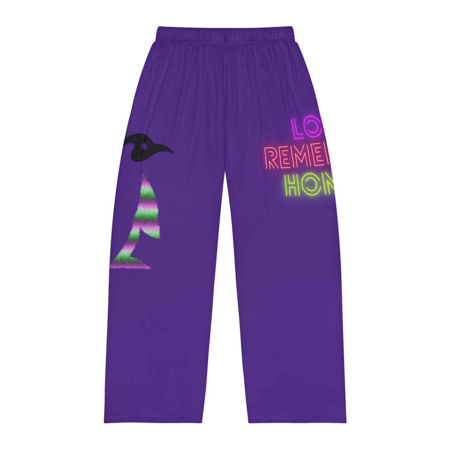 Men's Pajama Pants: Crazy Penguin World Logo Purple