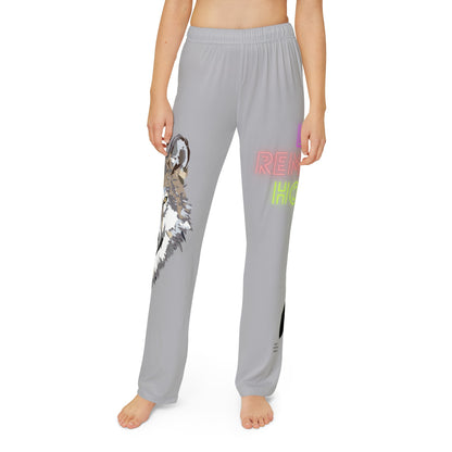 Kids Pajama Pants: Wolves Lite Grey