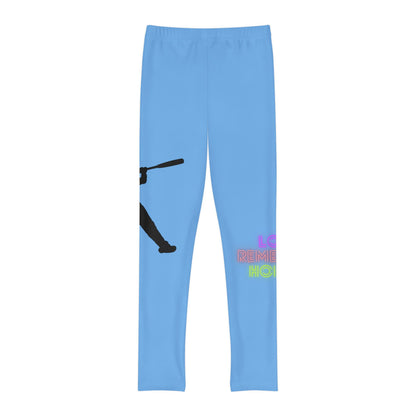 Youth Full-Length Leggings: Baseball Lite Blue