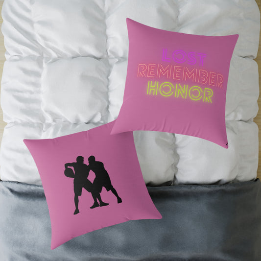 Spun Polyester Pillow: Basketball Lite Pink