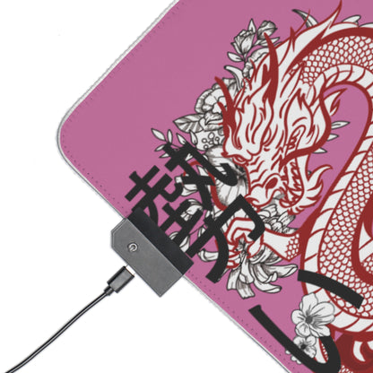 LED Gaming Mouse Pad: Dragons Lite Pink