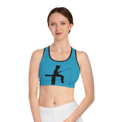 Sports Bra: Fishing Turquoise