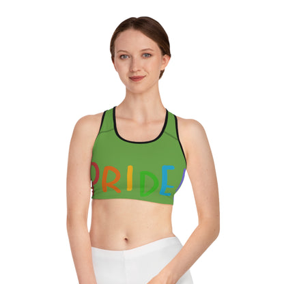 Sports Bra: LGBTQ Pride Green