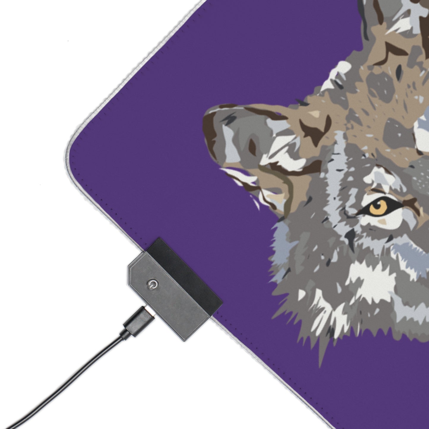 LED Gaming Mouse Pad: Wolves Purple