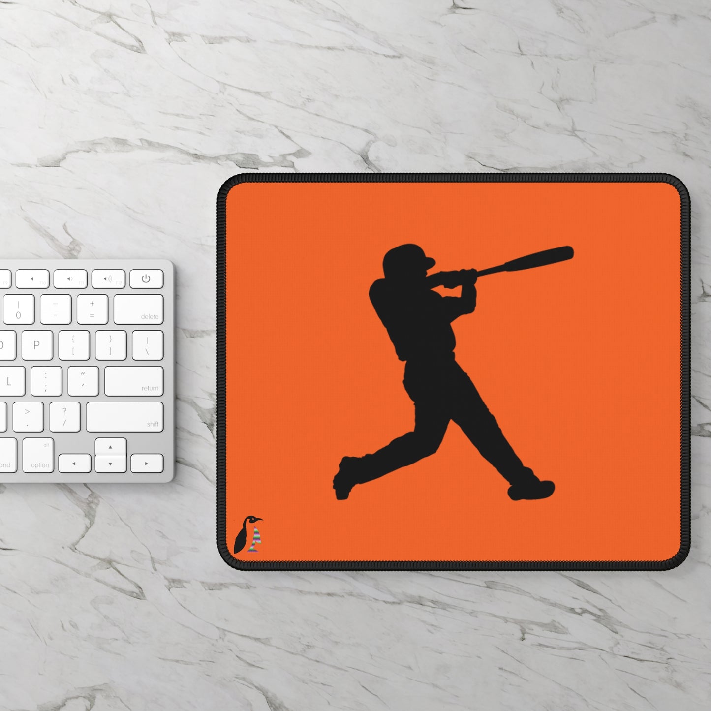 Gaming Mouse Pad: Baseball Orange