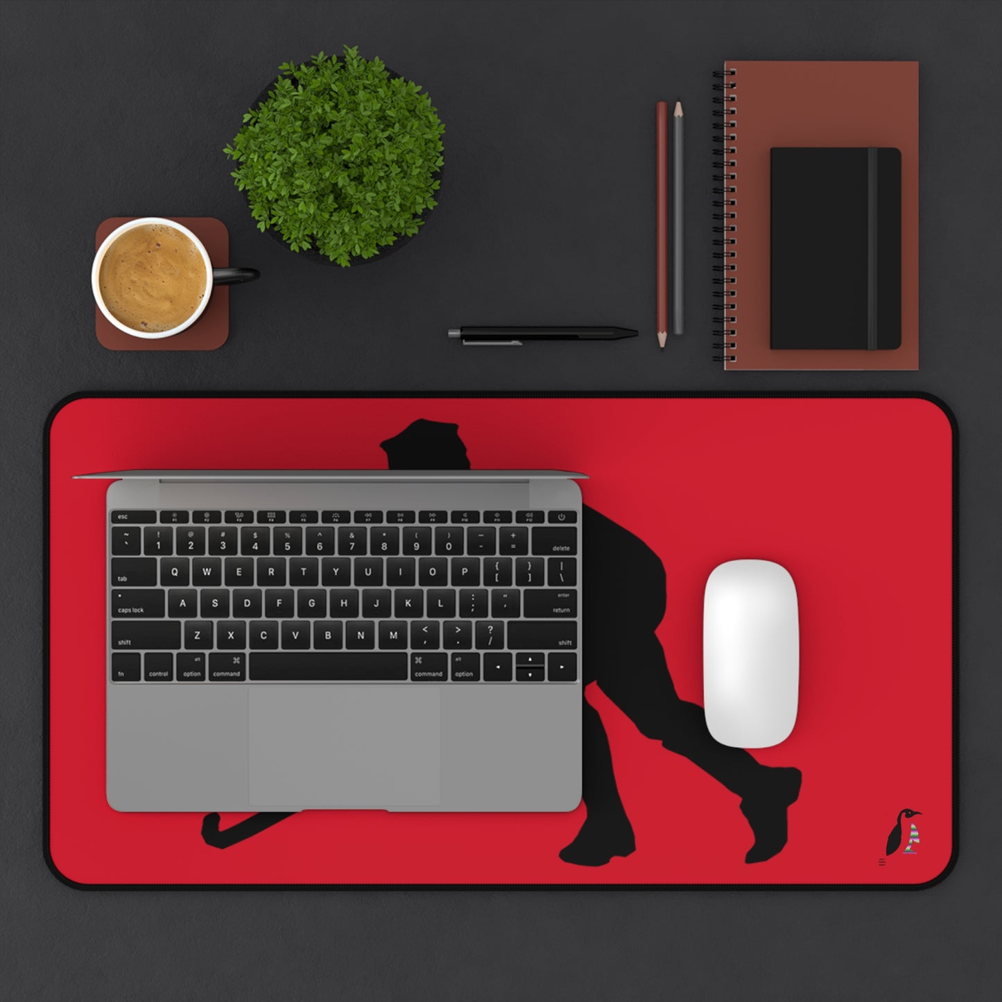 Desk Mat: Hockey Dark Red