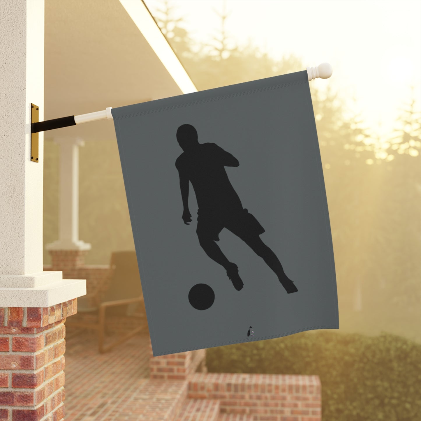 Garden & House Banner: Soccer Dark Grey