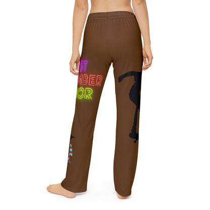 Kids Pajama Pants: Skateboarding Brown