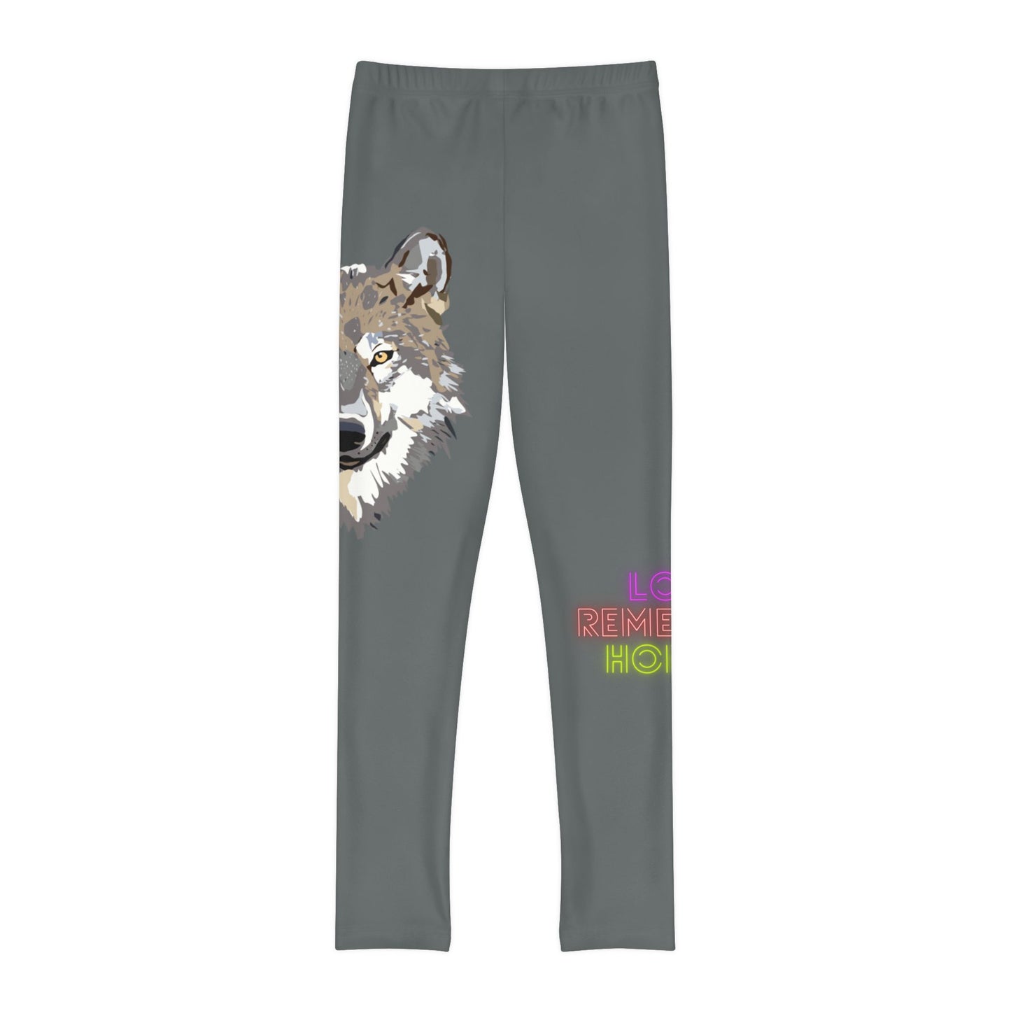 Youth Full-Length Leggings: Wolves Dark Grey