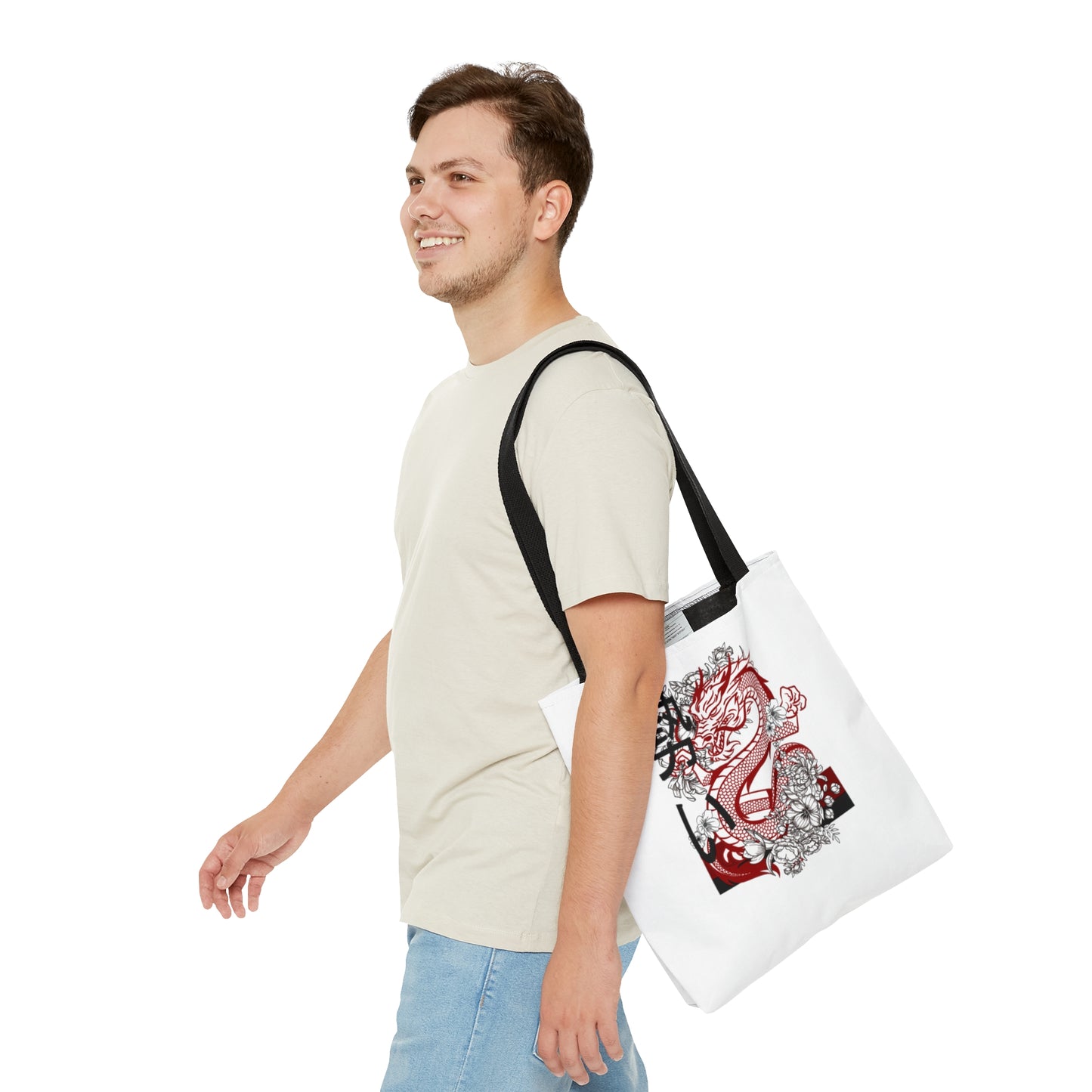 Tote Bag: Dragons White