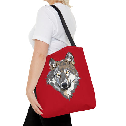 Tote Bag: Wolves Dark Red