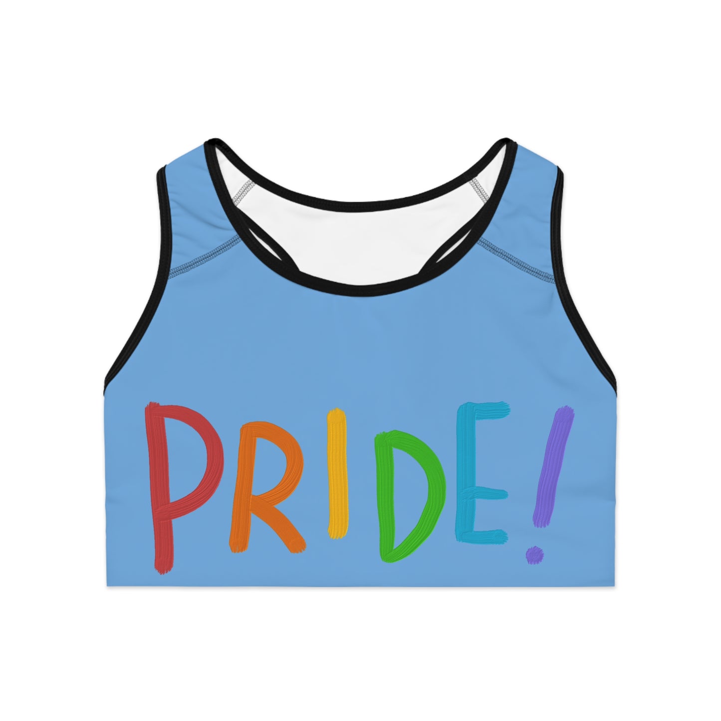 Sports Bra: LGBTQ Pride Lite Blue