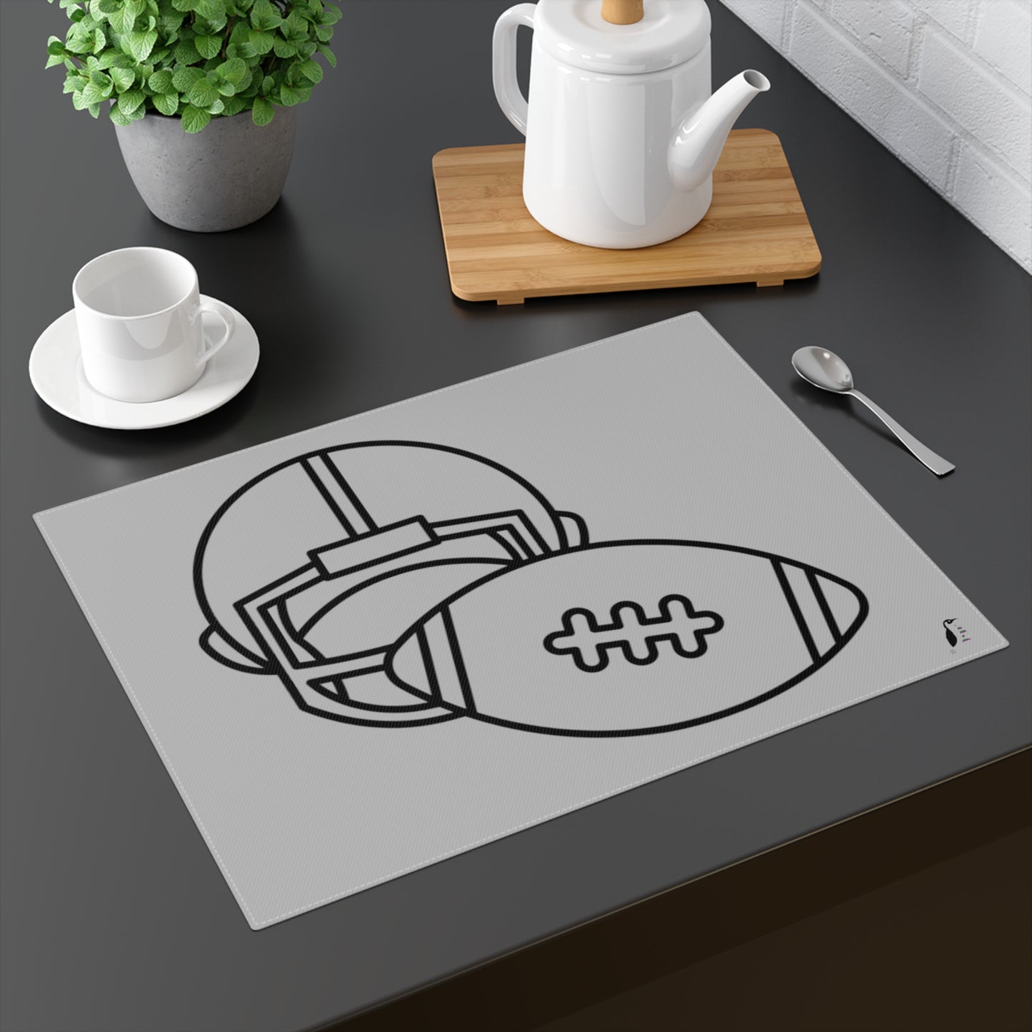 Placemat, 1pc: Football Lite Grey