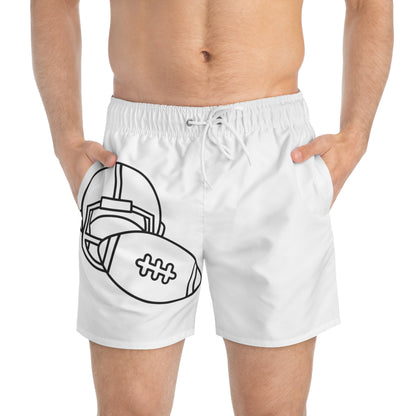 Swim Trunks: Football White