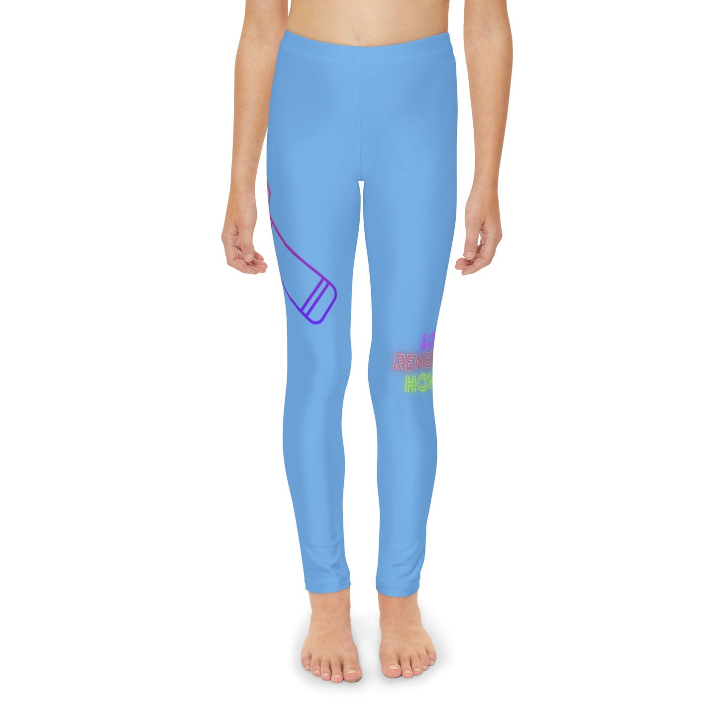 Youth Full-Length Leggings: Music Lite Blue