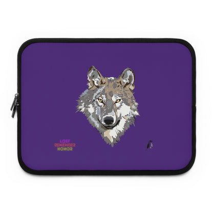 Laptop Sleeve: Wolves Purple