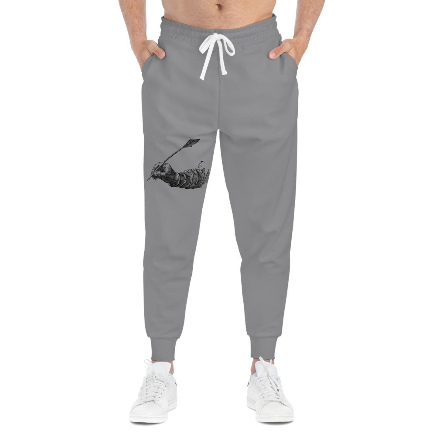 Athletic Joggers: Writing Grey