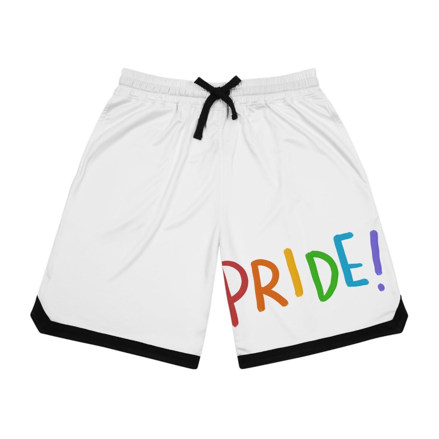 Basketball Rib Shorts: LGBTQ Pride White