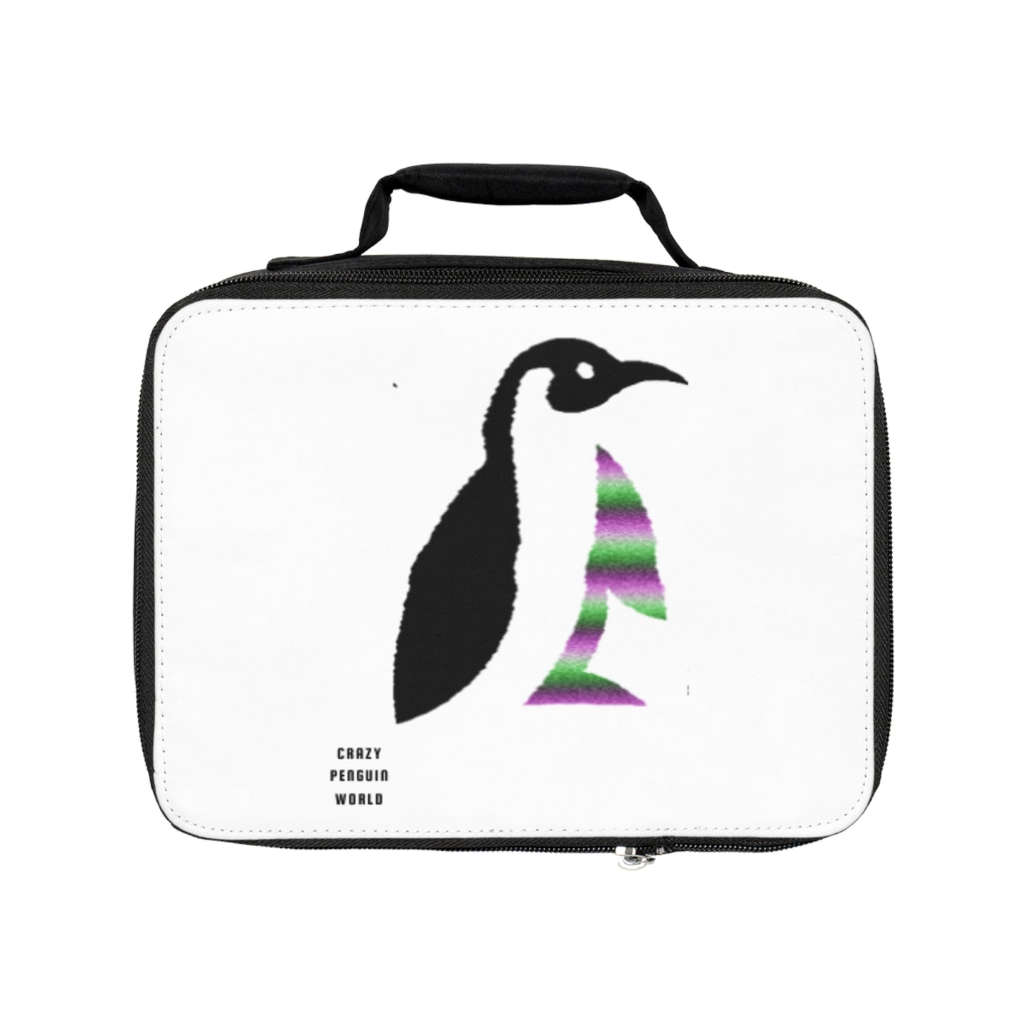 Lunch Bag: Crazy Penguin World Logo White