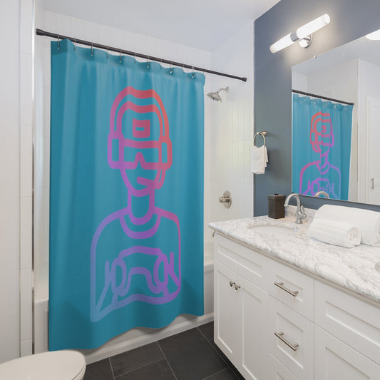 Shower Curtains: #1 Gaming Turquoise