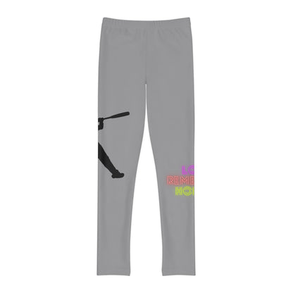 Youth Full-Length Leggings: Baseball Grey