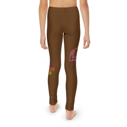 Youth Full-Length Leggings: Bowling Brown