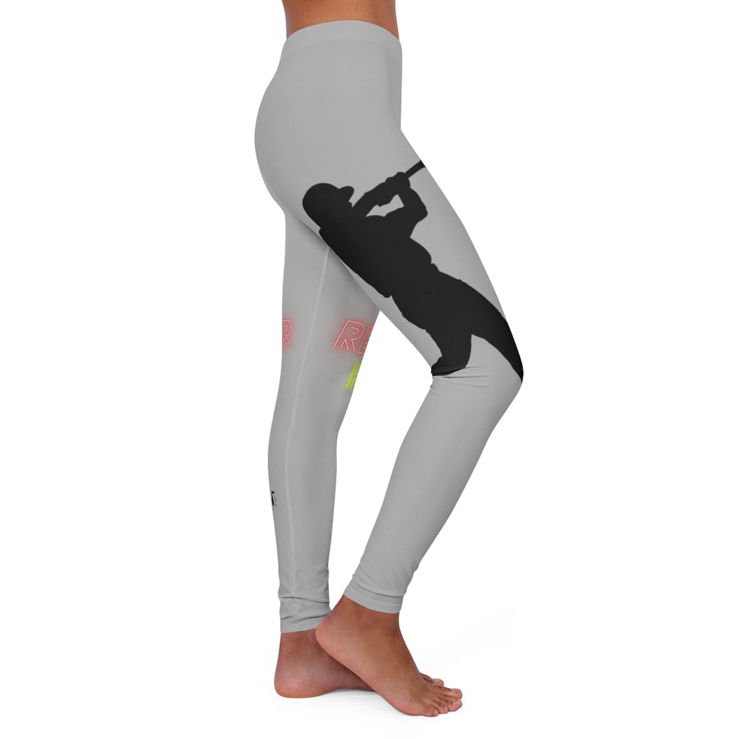 Women's Spandex Leggings: Baseball Lite Grey