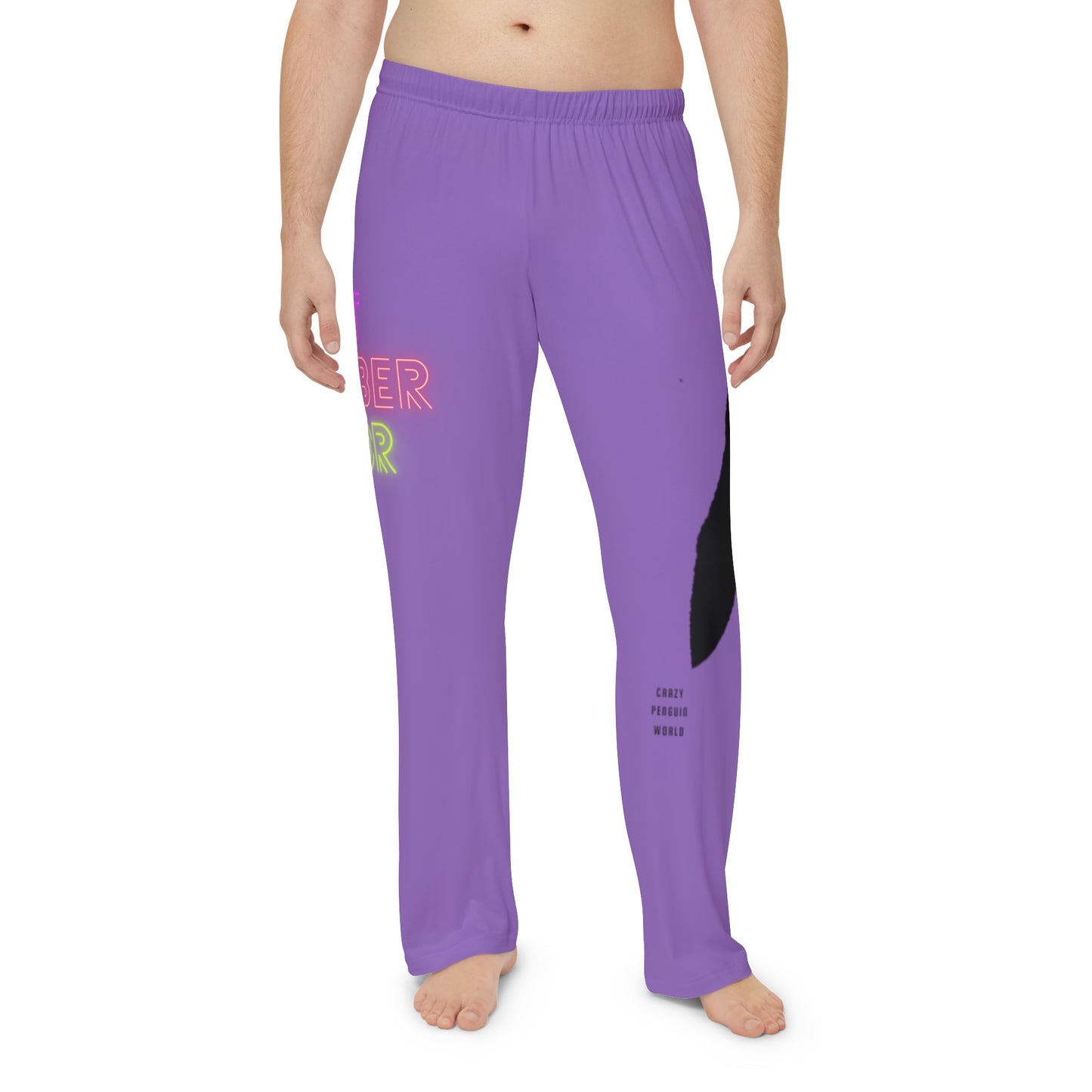 Men's Pajama Pants: Crazy Penguin World Logo Lite Purple