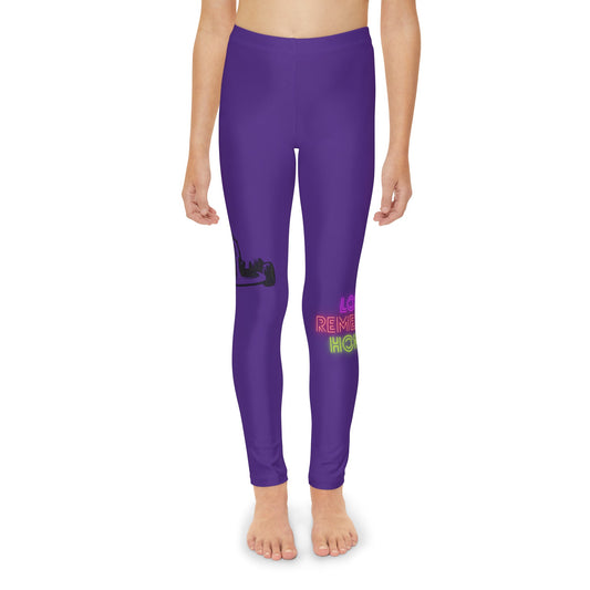 Youth Full-Length Leggings: Racing Purple