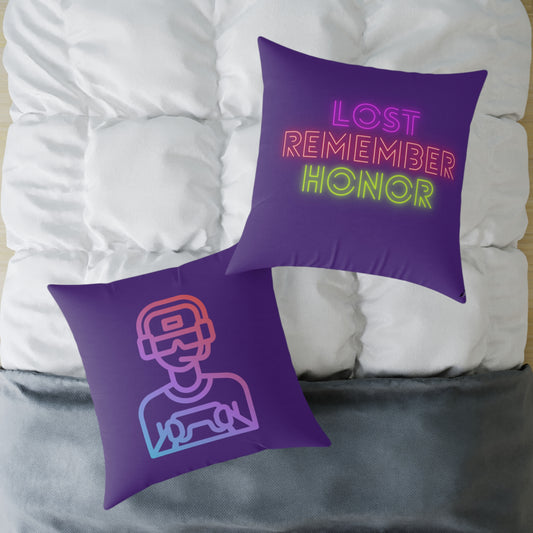 Spun Polyester Pillow: Gaming Purple