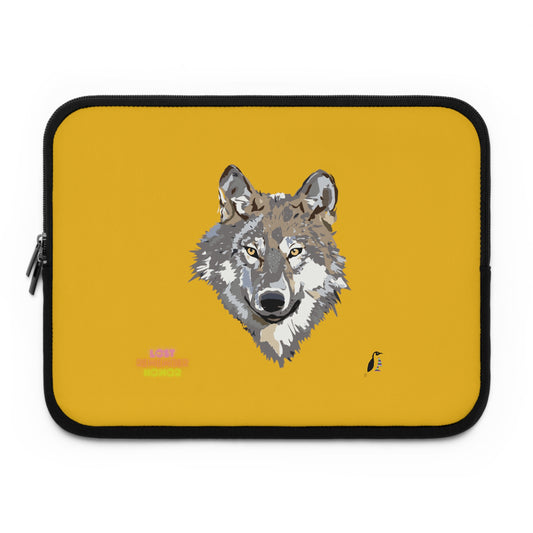 Laptop Sleeve: Wolves Yellow
