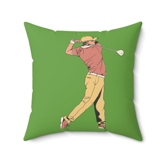 Spun Polyester Square Pillow: Golf Green