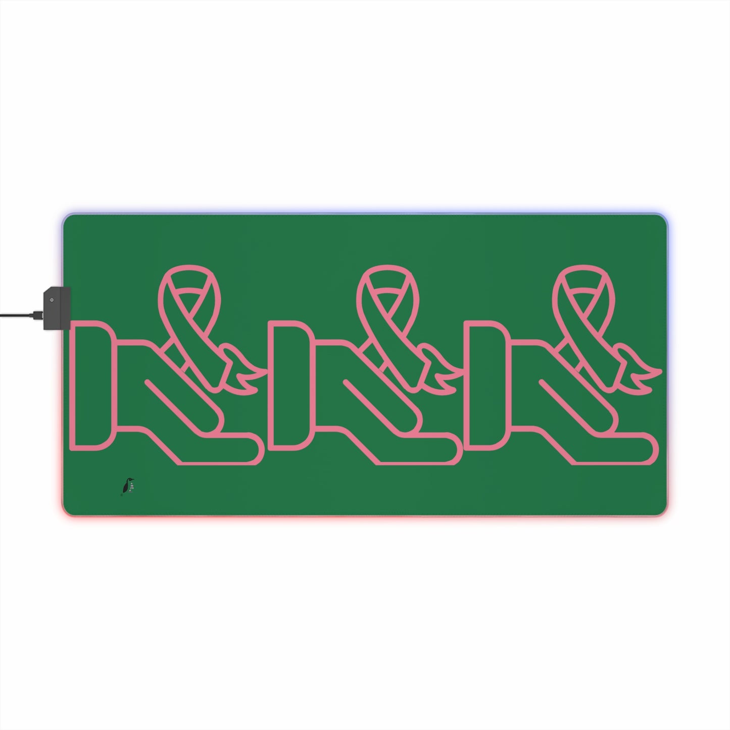 LED Gaming Mouse Pad: Fight Cancer Dark Green