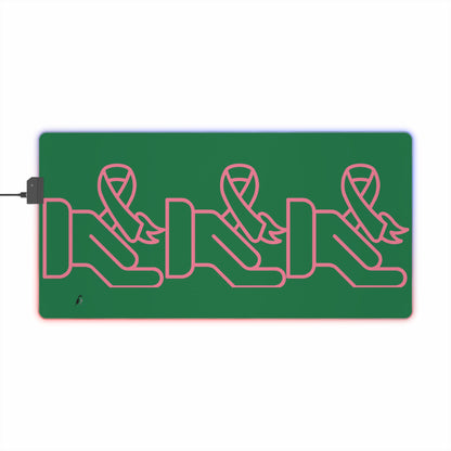 LED Gaming Mouse Pad: Fight Cancer Dark Green