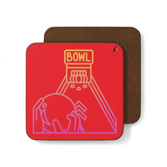 Hardboard Back Coaster: Bowling Red