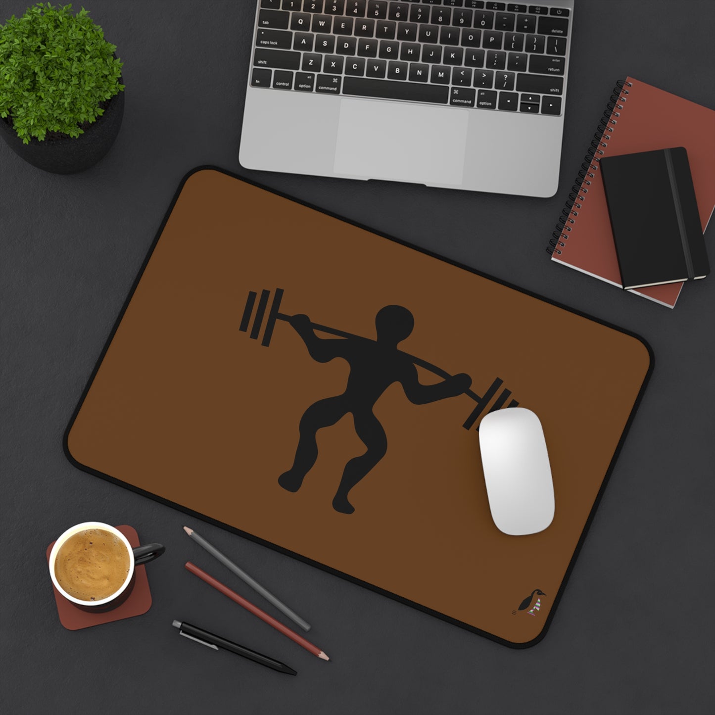 Desk Mat: Weightlifting Brown