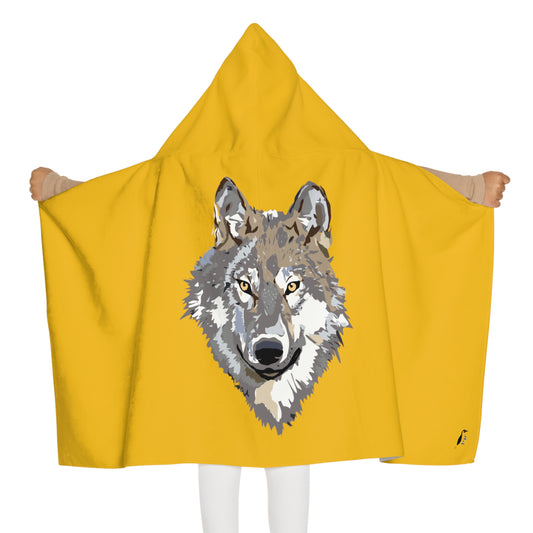 Youth Hooded Towel: Wolves Yellow