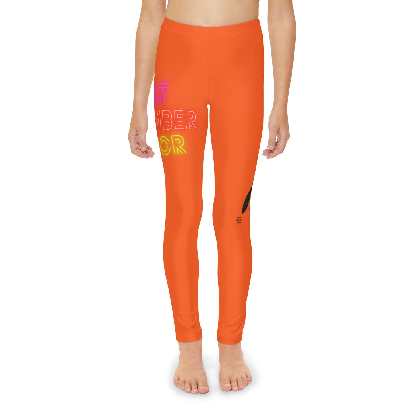 Youth Full-Length Leggings: Lost Remember Honor Orange