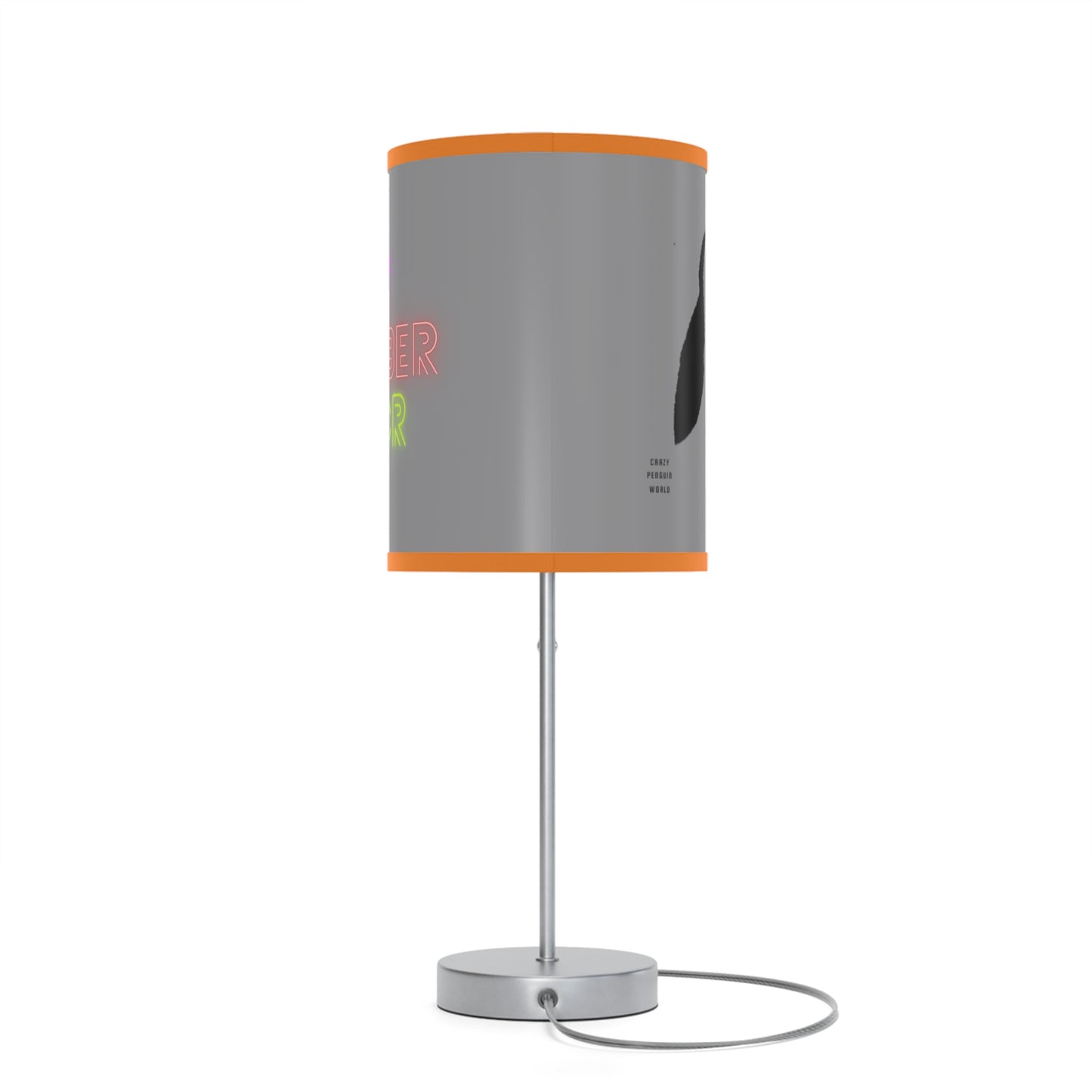 Lamp on a Stand, US|CA plug: Crazy Penguin World Logo Grey